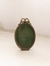 Small Oval Gold Tone Metal Picture Frame with Bow on Top
