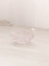 Vintage Boyd Small Pale Pink Glass Swan Salt Cellar Toothpick Holder