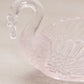 Vintage Boyd Small Pale Pink Glass Swan Salt Cellar Toothpick Holder