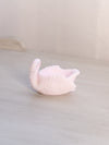 Small Pale Pink Milk Glass Swan Salt Cellar Toothpick Holder