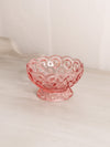 Small Pink Glass Footed Moon & Star Bowl