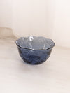 Small Princess House Dark Blue Glass Bowl with Floral Designs