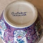 Small Purple Ceramic Flower Pot Planter with Floral Details
