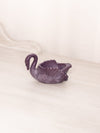 Small Purple Slag Glass Swan Salt Cellar Toothpick Holder