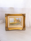 Small Rectangular Barn Painting with Gold Tone Frame