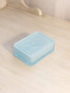 Small Rectangular Blue Satin Glass Bird & Berry Lidded Dish