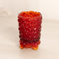 Small Red Amberina Glass Daisy & Button Toothpick Holder