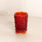 Small Red Amberina Glass Daisy & Button Toothpick Holder
