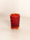 Small Red Amberina Glass Daisy & Button Toothpick Holder