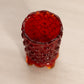 Small Red Amberina Glass Daisy & Button Toothpick Holder