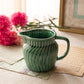 Small Teal Green Ceramic Spiral Detail Pitcher