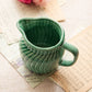 Small Teal Green Ceramic Spiral Detail Pitcher