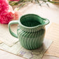 Small Teal Green Ceramic Spiral Detail Pitcher