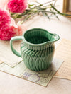 Small Teal Green Ceramic Spiral Detail Pitcher