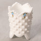 Small White Milk Glass Hobnail Toothpick Holder with Hand Painted Floral Designs