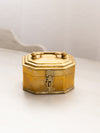 Small Wide Octagonal Brass Hinged Lidded Box