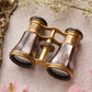 Vintage Brass Opera Glasses with Smokey Purple Mother of Pearl Details