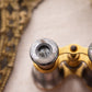 Vintage Brass Opera Glasses with Smokey Purple Mother of Pearl Details