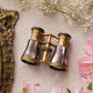 Vintage Brass Opera Glasses with Smokey Purple Mother of Pearl Details