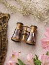 Vintage Brass Opera Glasses with Smokey Purple Mother of Pearl Details