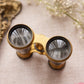 Vintage Brass Opera Glasses with Smokey Purple Mother of Pearl Details
