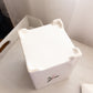 Large Square White Floral Pink Purple Ceramic Lidded Canister
