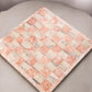 Vintage Large Muted Red and Cream Stone Chess Checker Board