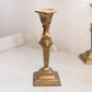 Tall Brass Candlestick with Lion Head Designs