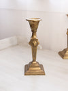 Tall Brass Candlestick with Lion Head Designs