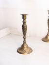 Tall Brass Candlestick with Swirl Design