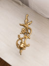 Tall Brass Floral Wall Sconce