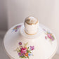 Tall Cream Ceramic Lidded Jar with Floral Designs and Gold Details