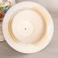 Tall Cream Ceramic Lidded Jar with Floral Designs and Gold Details