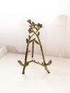 Tall Gold Tone Easel with Flower and Stem Designs and Stem Kickstand