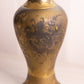 Tall Silver and Gold Tone Brass Vase with Floral Designs & Ruffle Edge