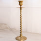 Tall Thin Brass Candlestick with Spiral Stem