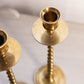 Tall Thin Brass Candlestick with Spiral Stem