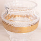 Vintage Large Heavy Cut Crystal Vase with Gold Details