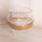 Vintage Large Heavy Cut Crystal Vase with Gold Details