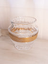 Vintage Large Heavy Cut Crystal Vase with Gold Details
