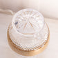 Vintage Large Heavy Cut Crystal Vase with Gold Details
