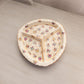 Triangular Cream Ceramic Divided Tray with Floral Designs