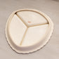 Triangular Cream Ceramic Divided Tray with Floral Designs