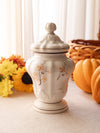 Verart Artesanía Cerámica Medium Lidded Jar with Peach Flowers