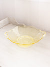 Vintage Yellow Lancaster Glass Landrum 2 Handle Bowl