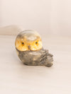 Vintage Alabaster Stone Sitting Owl Figurine