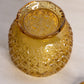 Vintage Amber Glass Footed Daisy & Button Lidded Jar