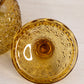 Vintage Amber Glass Footed Daisy & Button Lidded Jar