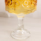 Vintage Amber Glass Moon and Star Fairy Lamp with Clear Glass Base