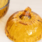 Vintage Amber Glass Pumpkin Lidded Dish
